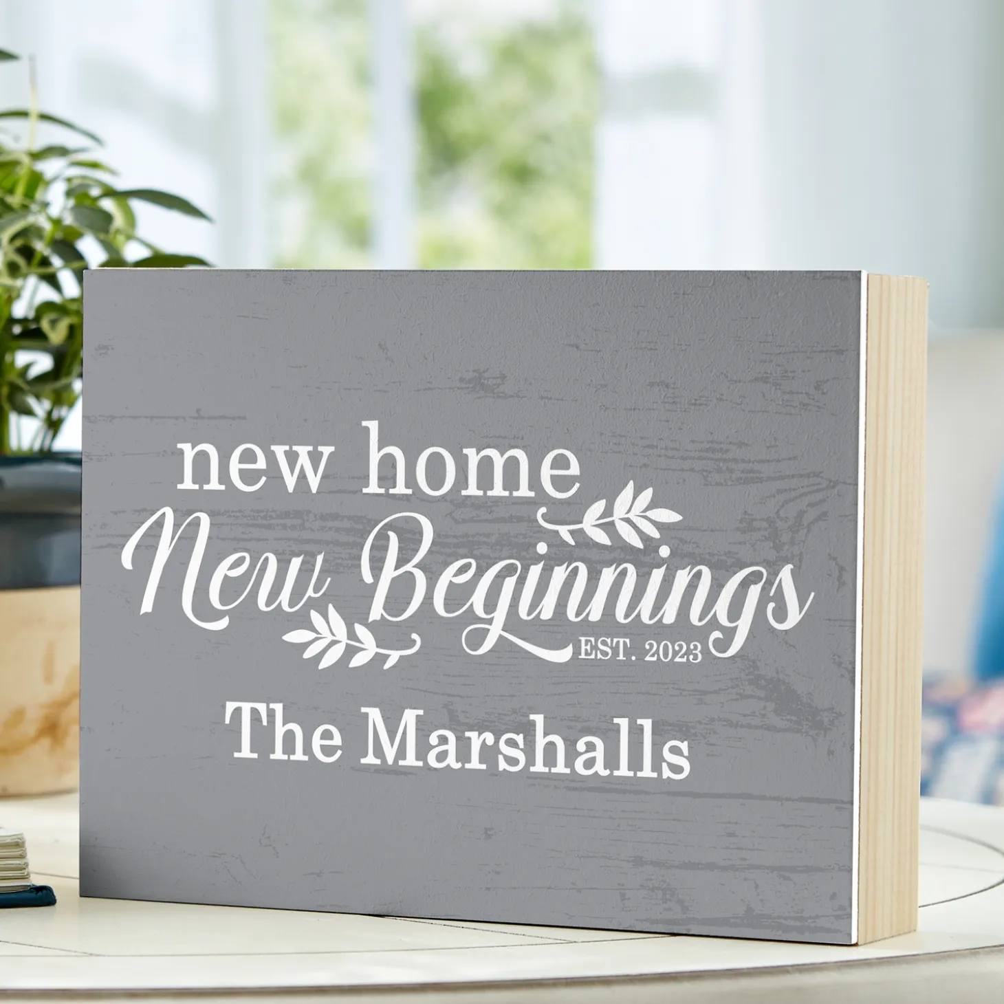 New Home, New Beginnings Wood Block