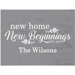 New Home, New Beginnings Wood Block