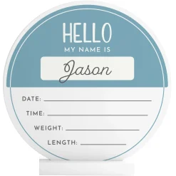 Nice To Meet You Baby Wood Circle with Stand