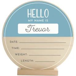 Nice To Meet You Baby Wood Circle with Stand