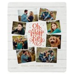 Oh What Fun Photo Collage Plush Blanket
