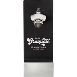 Onward Success Graduation Wall Bottle Opener .product-info-decoration { display: inline-flex; justify-content: space-between; align-items: center; border-radius: 0.4rem; background-color: #E8E8E8; padding: 0.2rem 0.4rem; font-size: 1.4rem; line-height: 1.6rem; font-weight: var(--font-weight-semibold); letter-spacing: 0.042rem; text-transform: uppercase; --decoration-icon-url: ''; /* will be dynamically set */}.product-info-decoration.badge-icon::before { content: ''; width: 2rem; height: 2rem; background: var(--decoration-icon-url) no-repeat; background-size: 100% 100%; display: block; margin-right: 0.4rem;} Laser Engraved