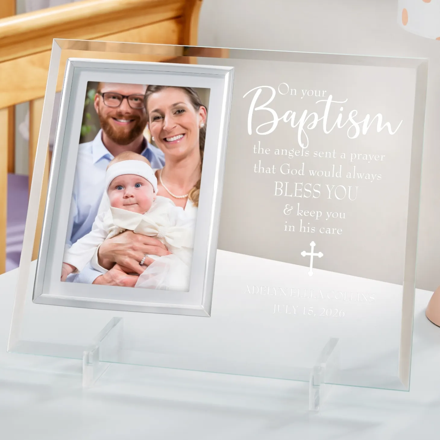 On Your Baptism Glass Frame