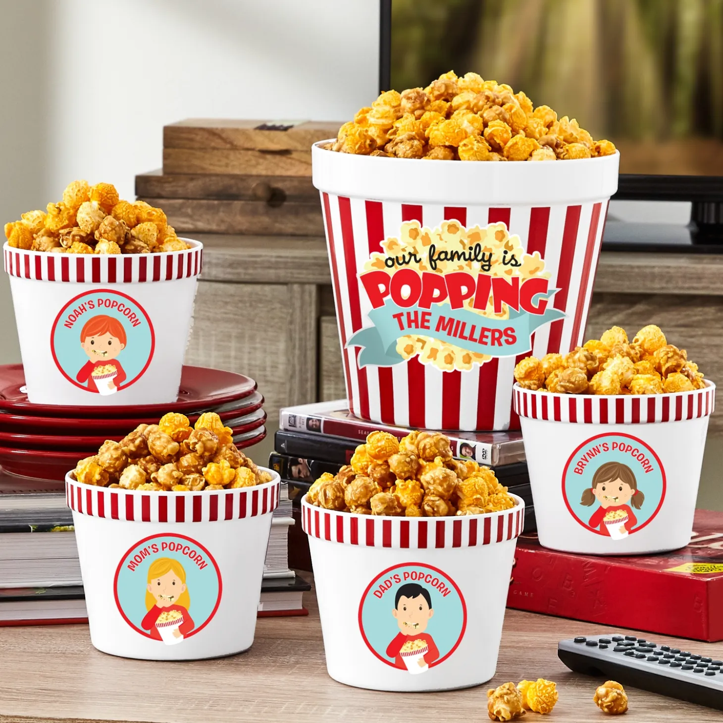 Our Family is Popping Popcorn Bucket