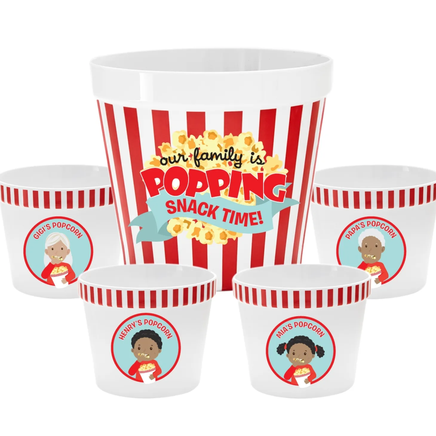 Our Family is Popping Popcorn Bucket