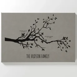 Our Family Milestones Leather Wall Art
