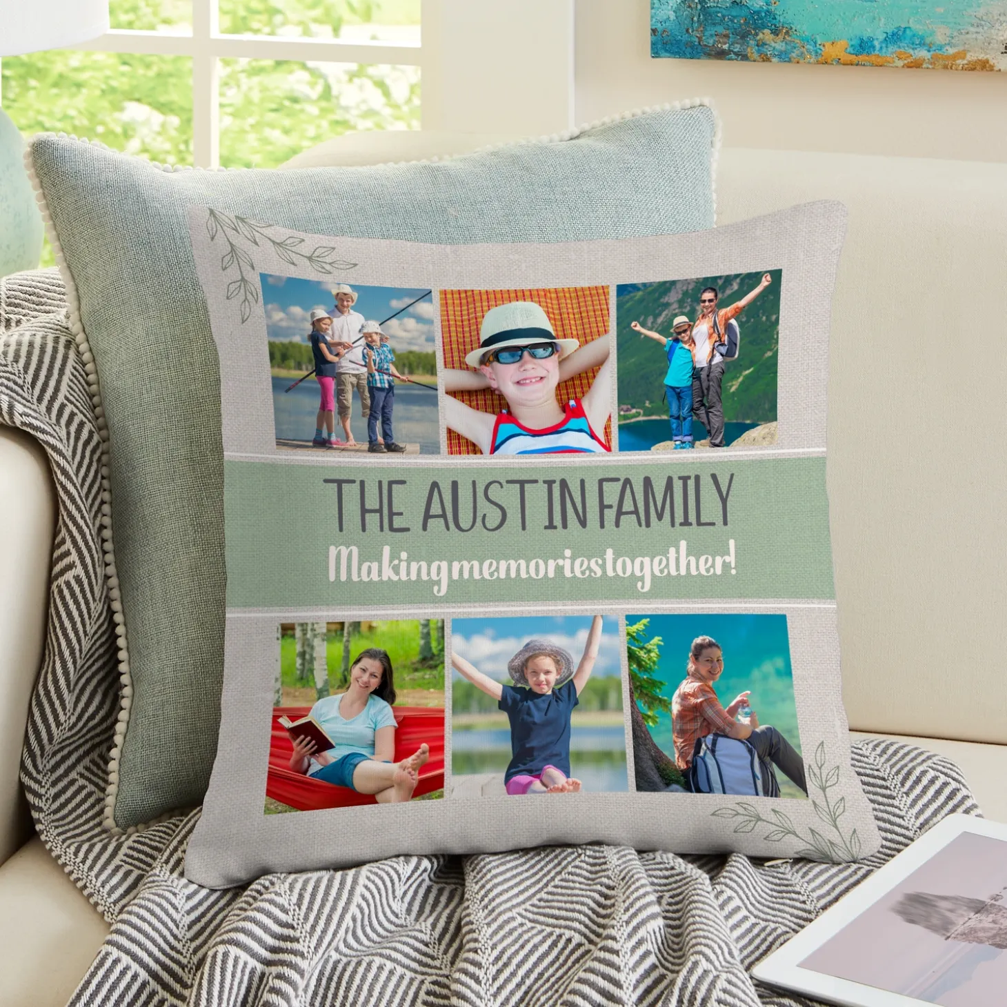 Our Family Vacation Photo Pillow