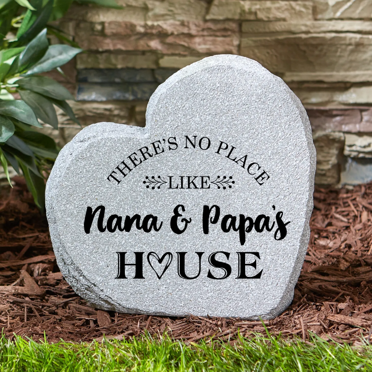 Our Favorite Place Standing Heart Garden Stone
