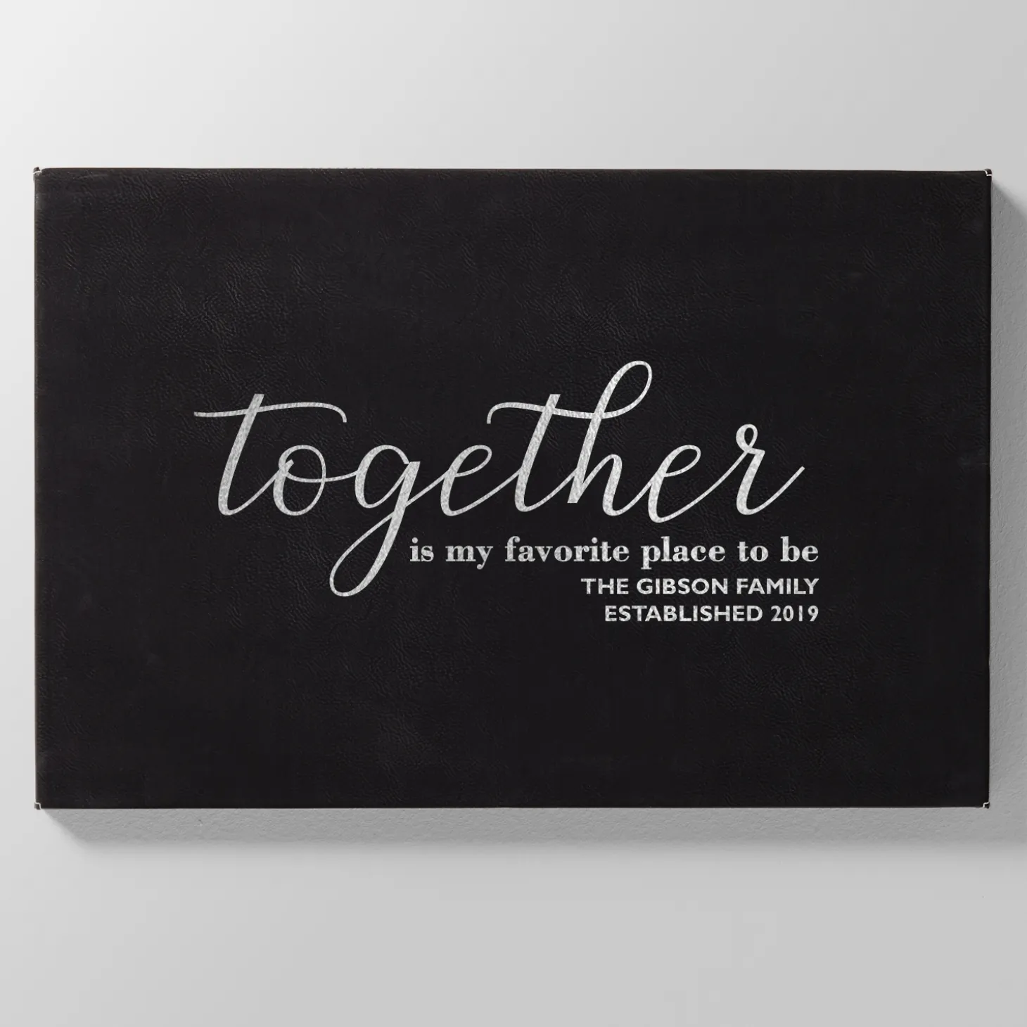 Our Favorite Place to Be Leather Wall Art