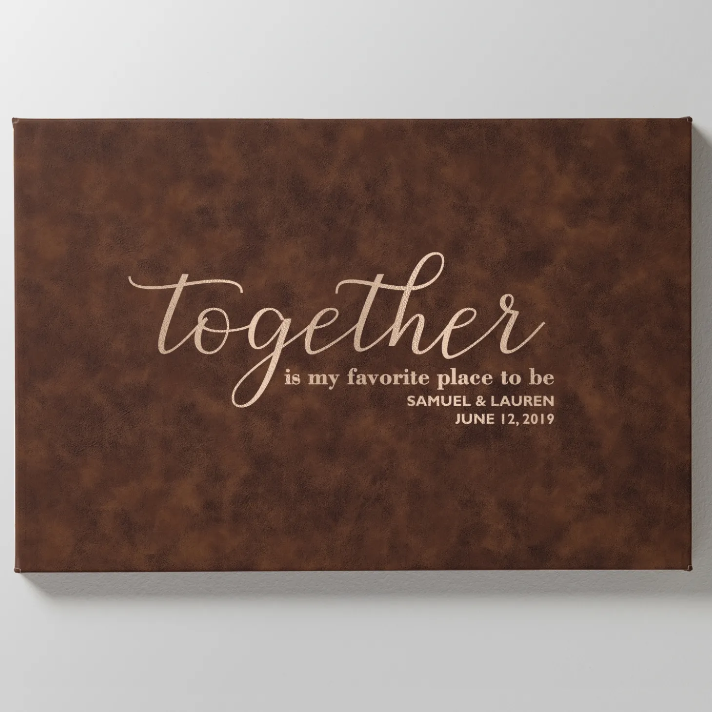 Our Favorite Place to Be Leather Wall Art