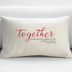 Our Favorite Place to Be Throw Pillow