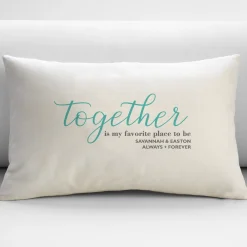Our Favorite Place to Be Throw Pillow