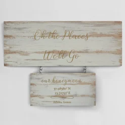 Our First Milestones Coordinates Wood Wall Art