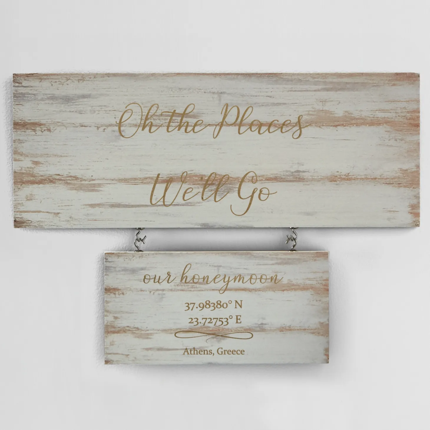 Our First Milestones Coordinates Wood Wall Art