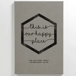 Our Happy Place Leather Wall Art