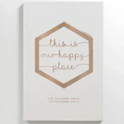 Our Happy Place Leather Wall Art
