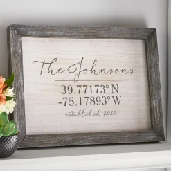 Our Home Coordinates Barnwood Framed Art