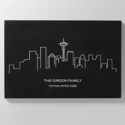 Our Home Skyline Leather Wall Art