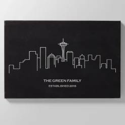 Our Home Skyline Leather Wall Art