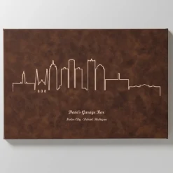 Our Home Skyline Leather Wall Art