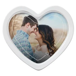 Our Initials Photo Heart Keepsake Box