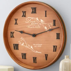 Our Love Grows Wine Barrel Clock