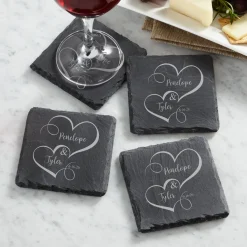 Our Love is True Slate Coasters