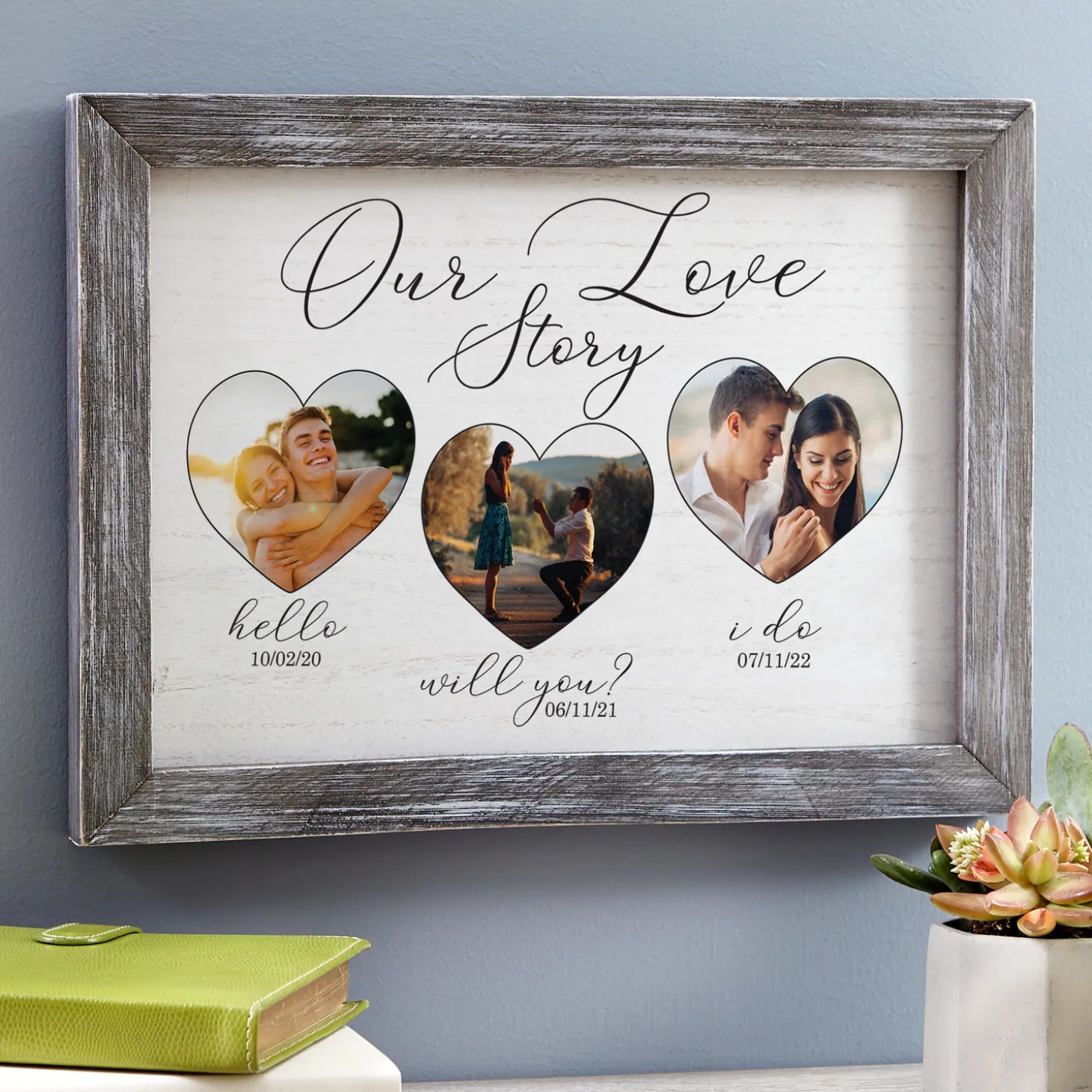 Our Love Story Photo Barnwood Framed Art