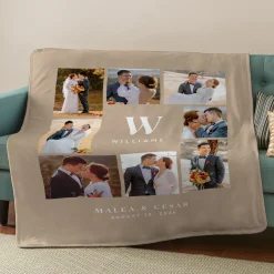 Our Special Day Photo Collage Plush Blanket