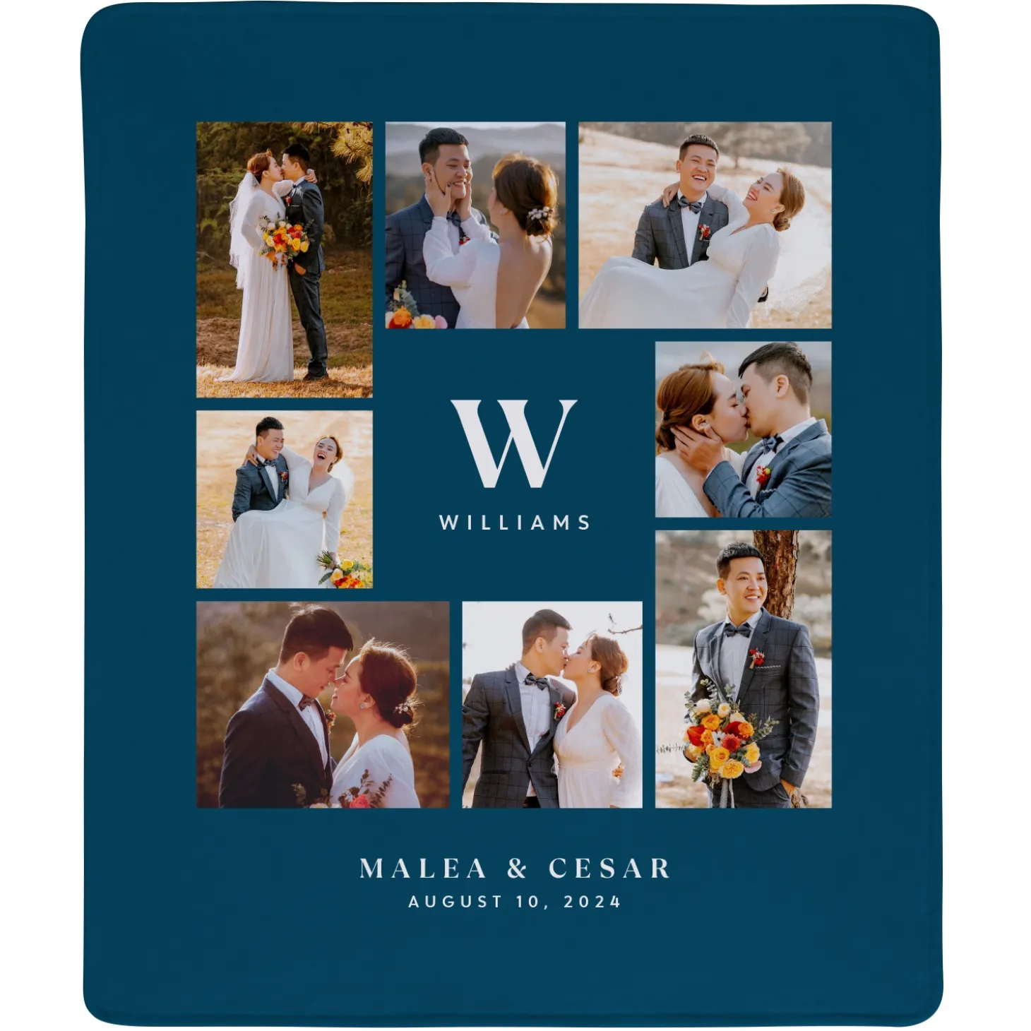 Our Special Day Photo Collage Plush Blanket