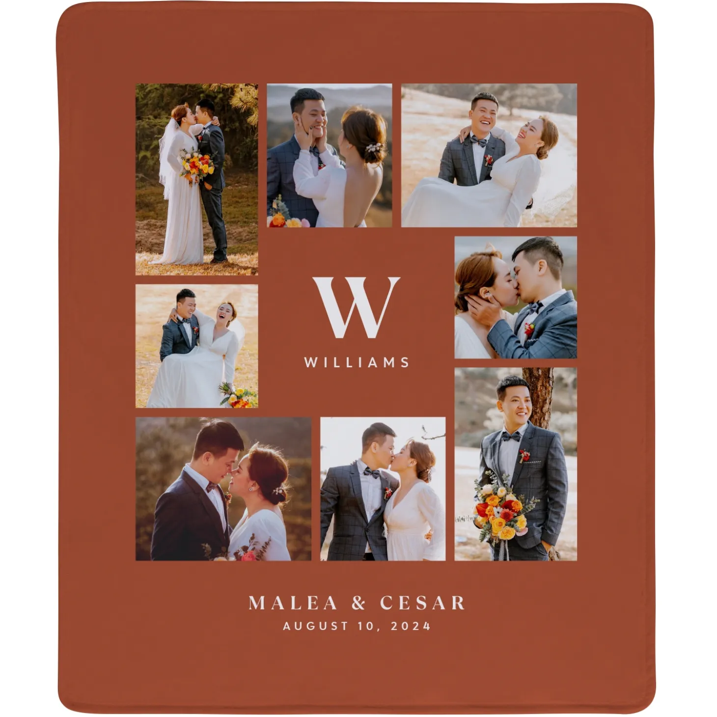 Our Special Day Photo Collage Plush Blanket