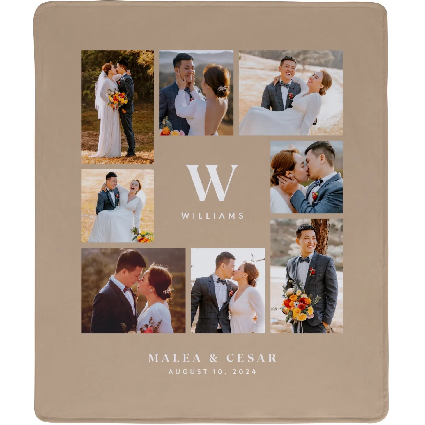 Our Special Day Photo Collage Plush Blanket