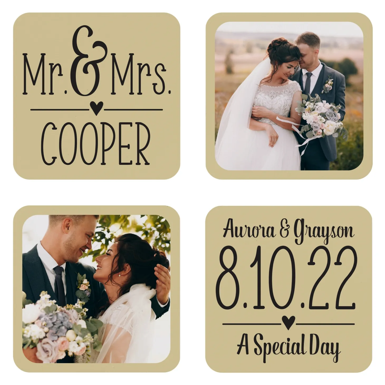 Our Special Day Wedding Photo Coasters