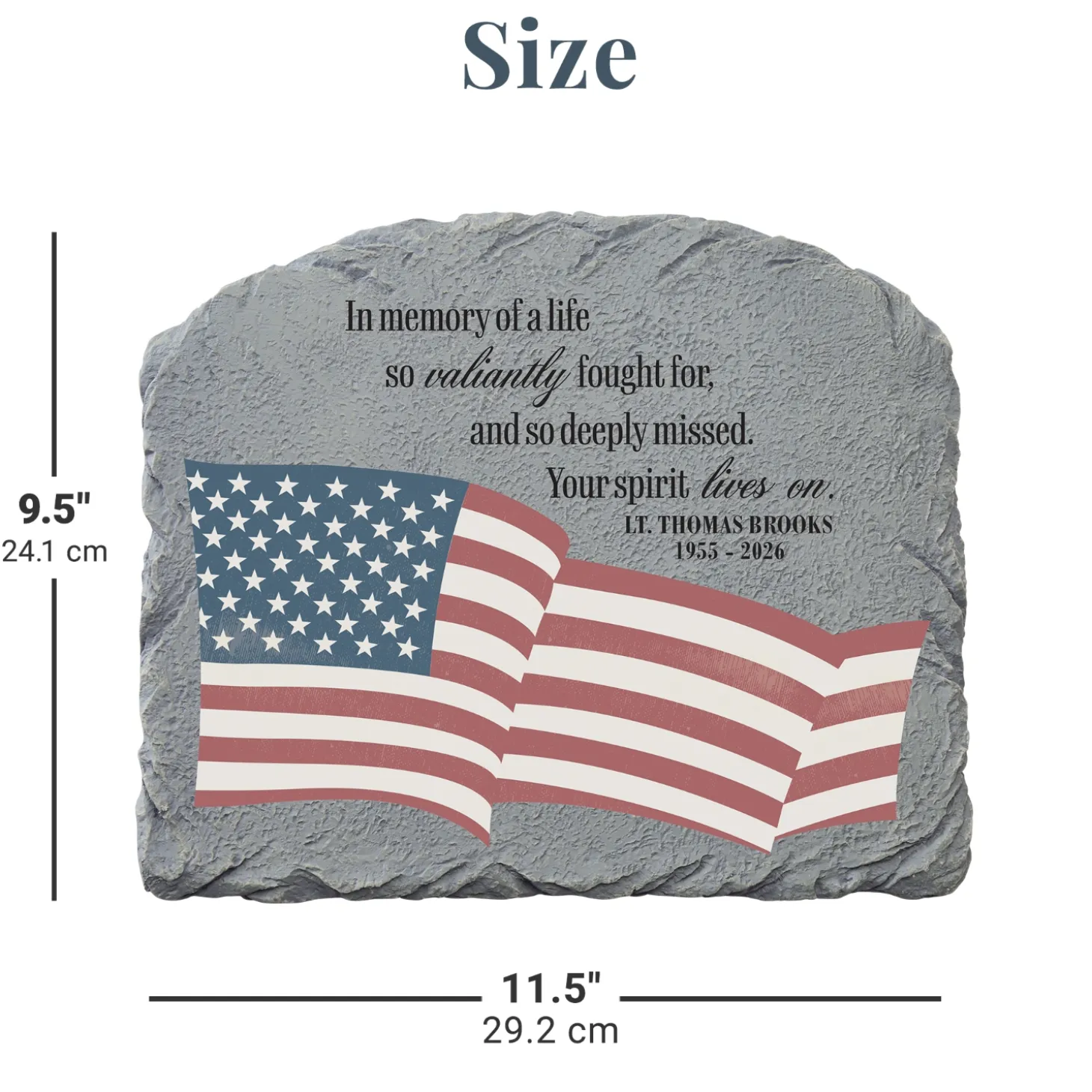 Our Valiant Hero Memorial Garden Stone
