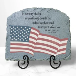 Our Valiant Hero Memorial Garden Stone