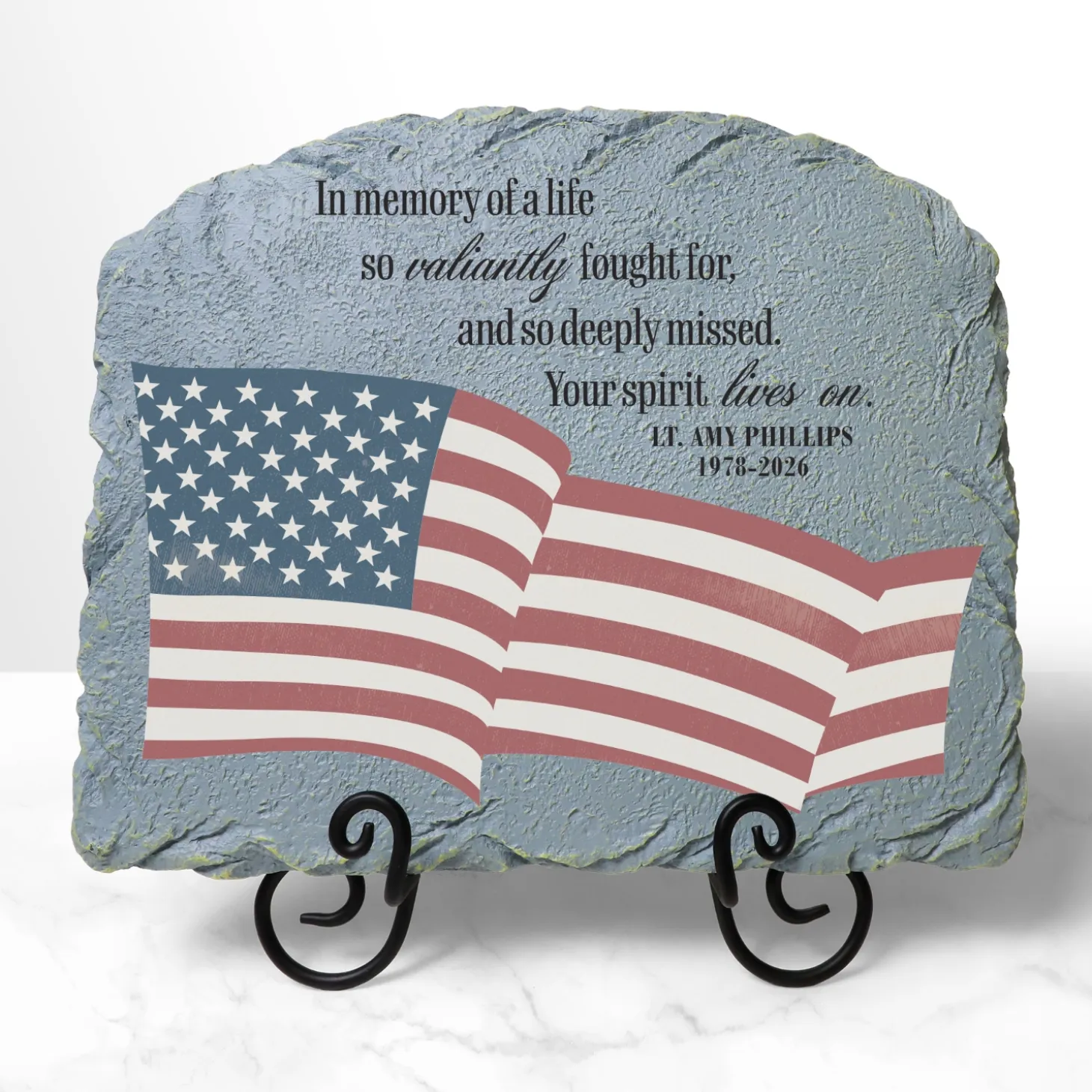 Our Valiant Hero Memorial Garden Stone