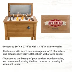 Outdoor Wooden Beverage Cooler