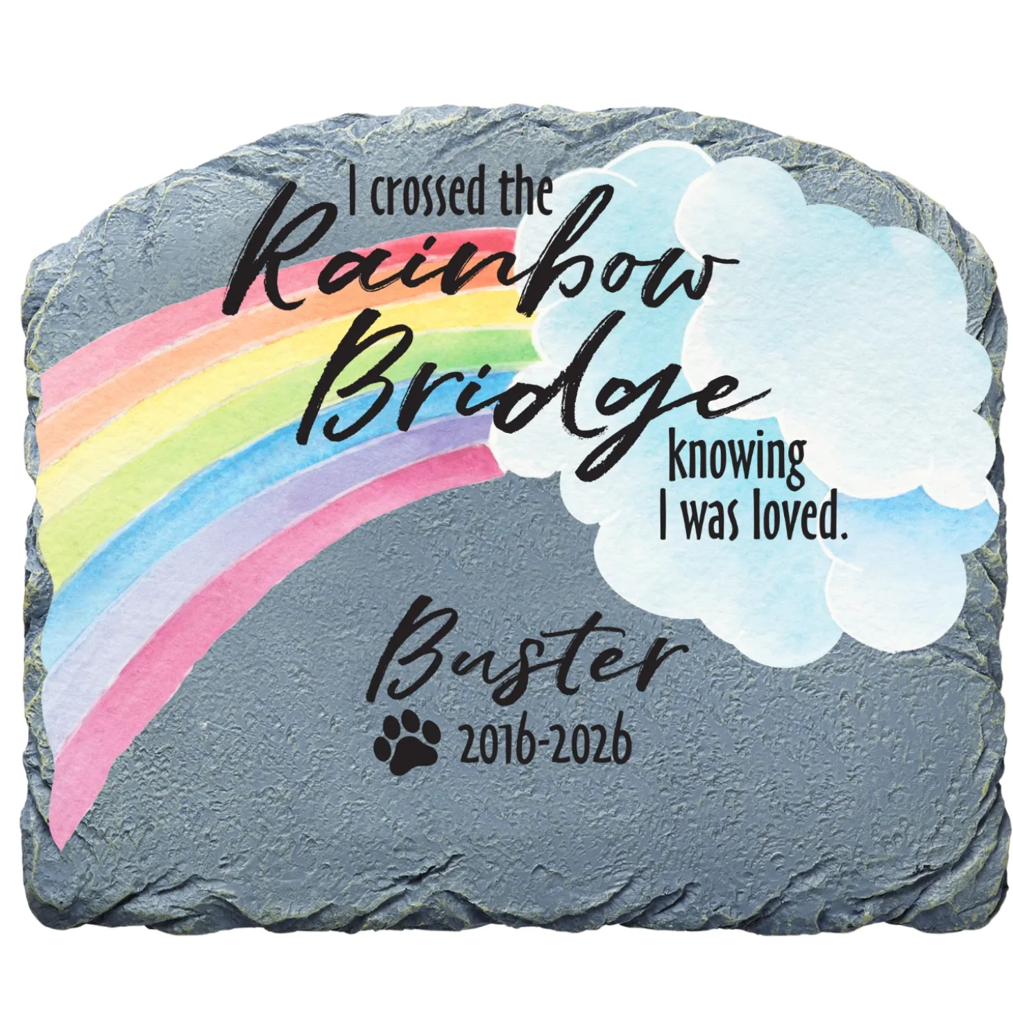 Over The Rainbow Bridge Garden Stone