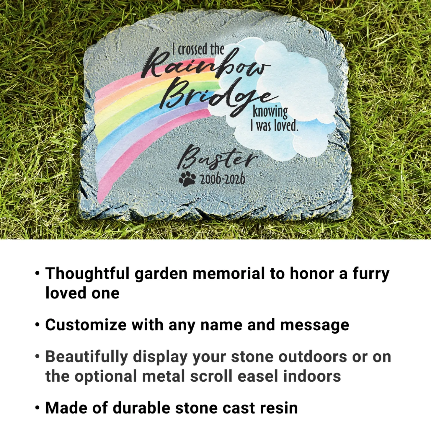 Over The Rainbow Bridge Garden Stone