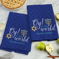 Oy to the World Hanukkah Kitchen Towel