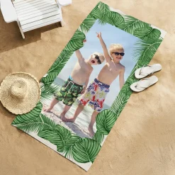 Palm Border Photo Beach Towel