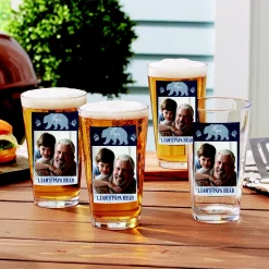Papa Bear Photo Pint Beer Glasses