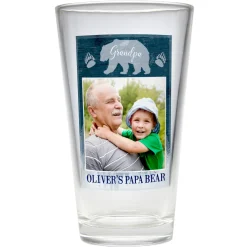 Papa Bear Photo Pint Beer Glasses