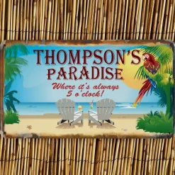Paradise Metal Sign
