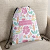 Pastel Bloom Drawstring Bag