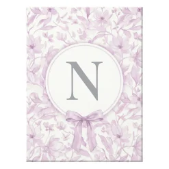 Pastel Floral Bows Monogram Canvas