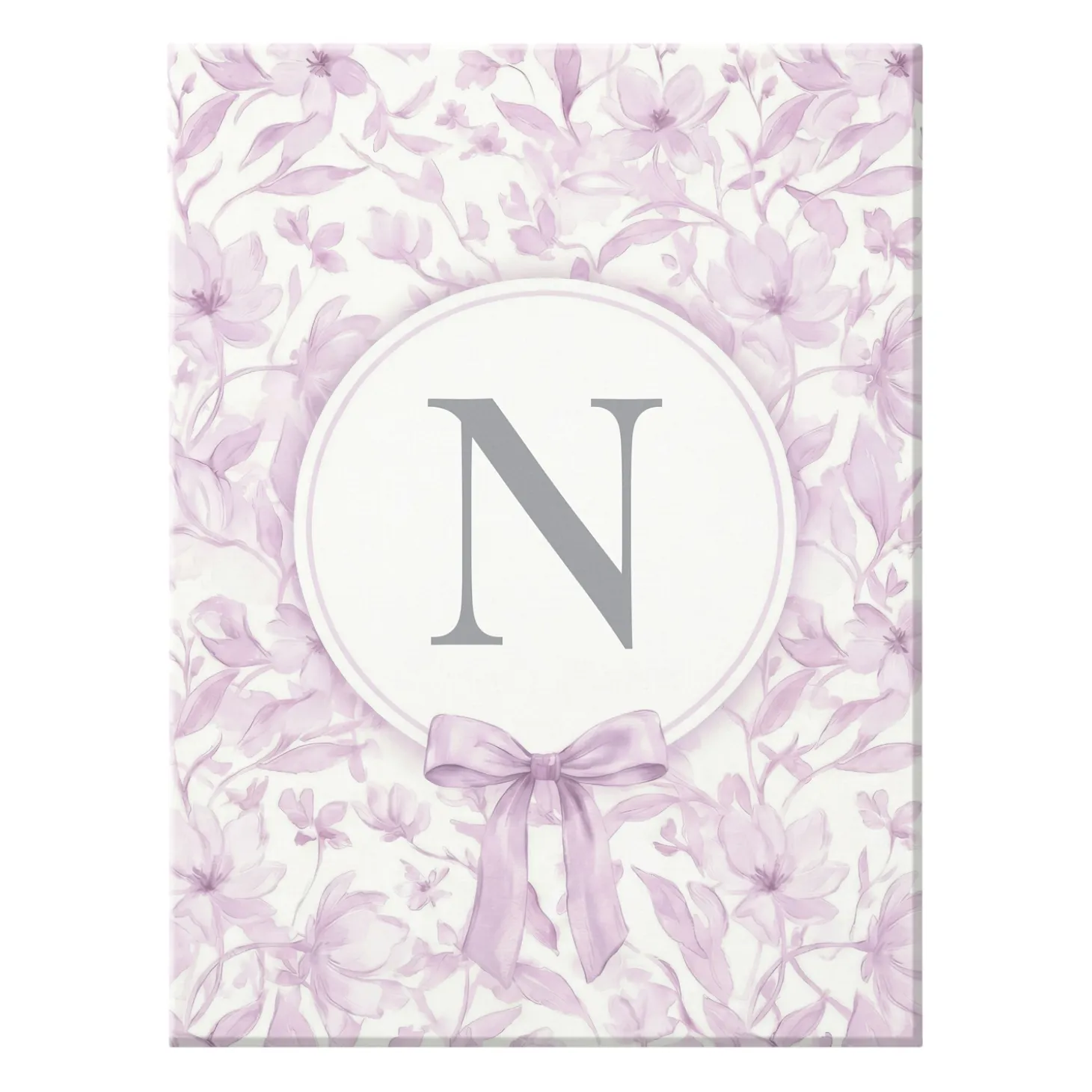 Pastel Floral Bows Monogram Canvas