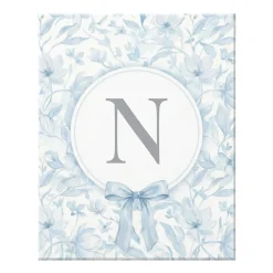 Pastel Floral Bows Monogram Canvas