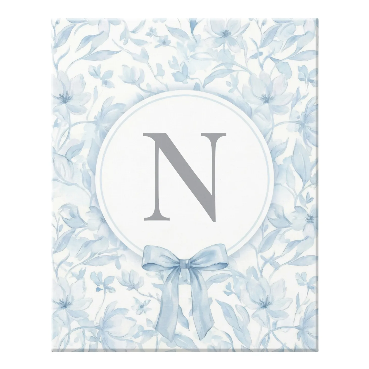 Pastel Floral Bows Monogram Canvas