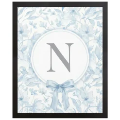 Pastel Floral Bows Monogram Canvas